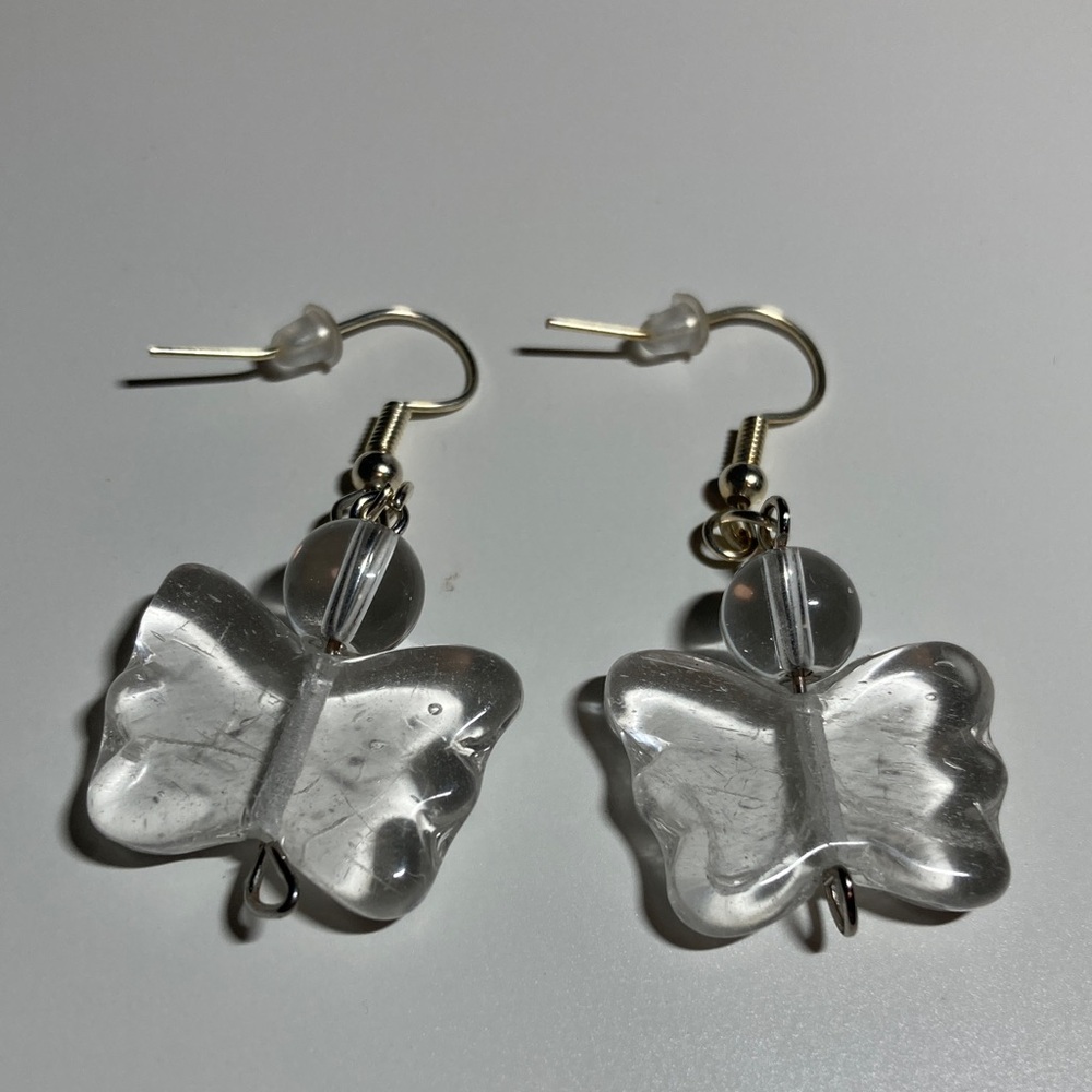 Handmade Whimsical Blue  Butterfly Earrings
